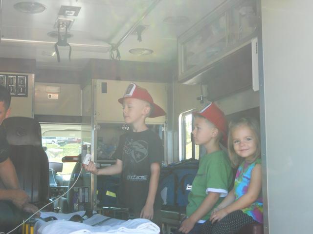 Kids enjoying the ambulance tour